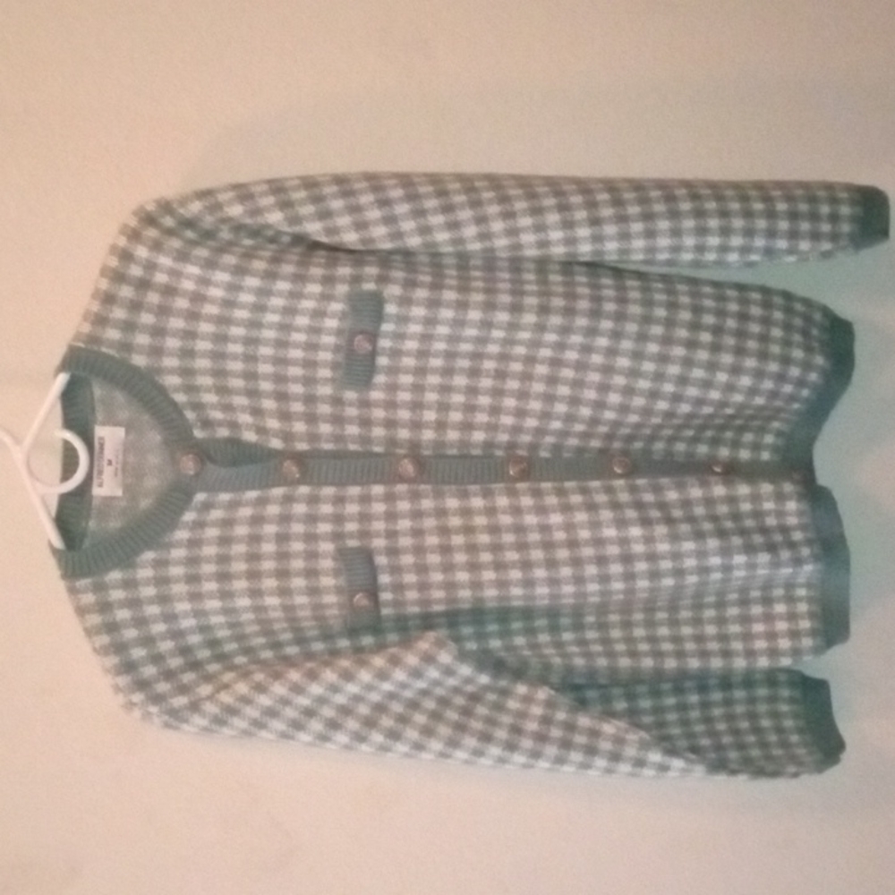 Alfred Dunner Teal/White Cardigan